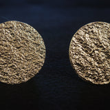 Wool Gauze Large Round Cufflinks - 14K Yellow Gold