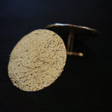 Wool Gauze Large Round Cufflinks - 14K Yellow Gold