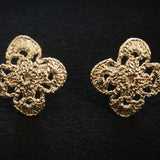 Lace Clover Cufflinks - 14K Yellow Gold
