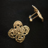 Lace Clover Cufflinks - 14K Yellow Gold