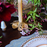 Brass Flower Lace Candlestick Holder