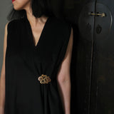 Handcrafted Lace Brooch Clasp - Bronze