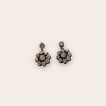 14K YG Estate Victorian Diamond Cluster Earrings