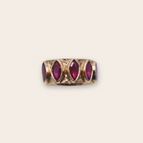 14K Yellow Gold Bezel Set Ruby Band