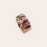 14K Yellow Gold Bezel Set Ruby Band