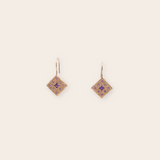 14k Yellow Gold Square with Amethyst and Sapphire