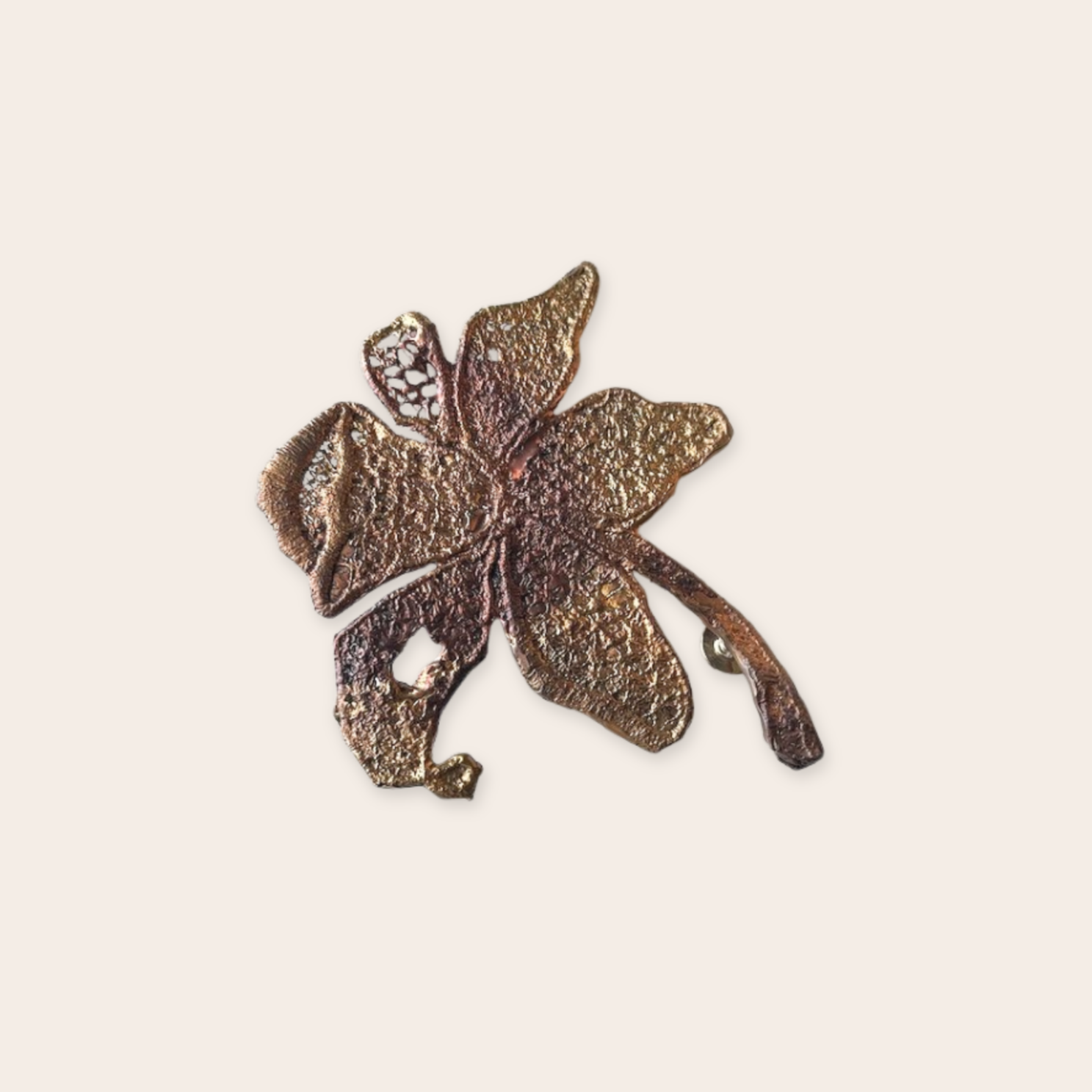 bronze floral brooch