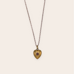 15 Ct Star w/ Diamond & Ruby Heart Pendant; With 9ct chain