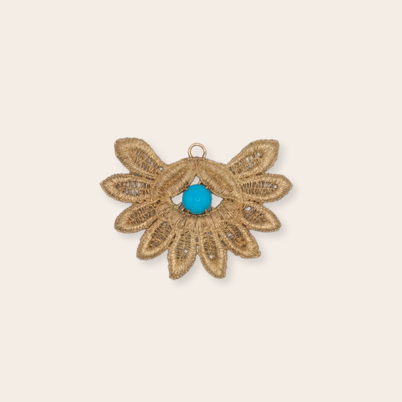 14k yg lace with turq