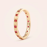 14K Yellow Gold Eternity Stacker with Square Cut Ruby