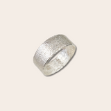 Silver Burlap Bangle Medium