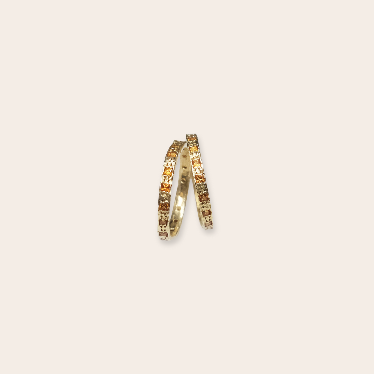 14K Yellow Gold with Saffron Stacker