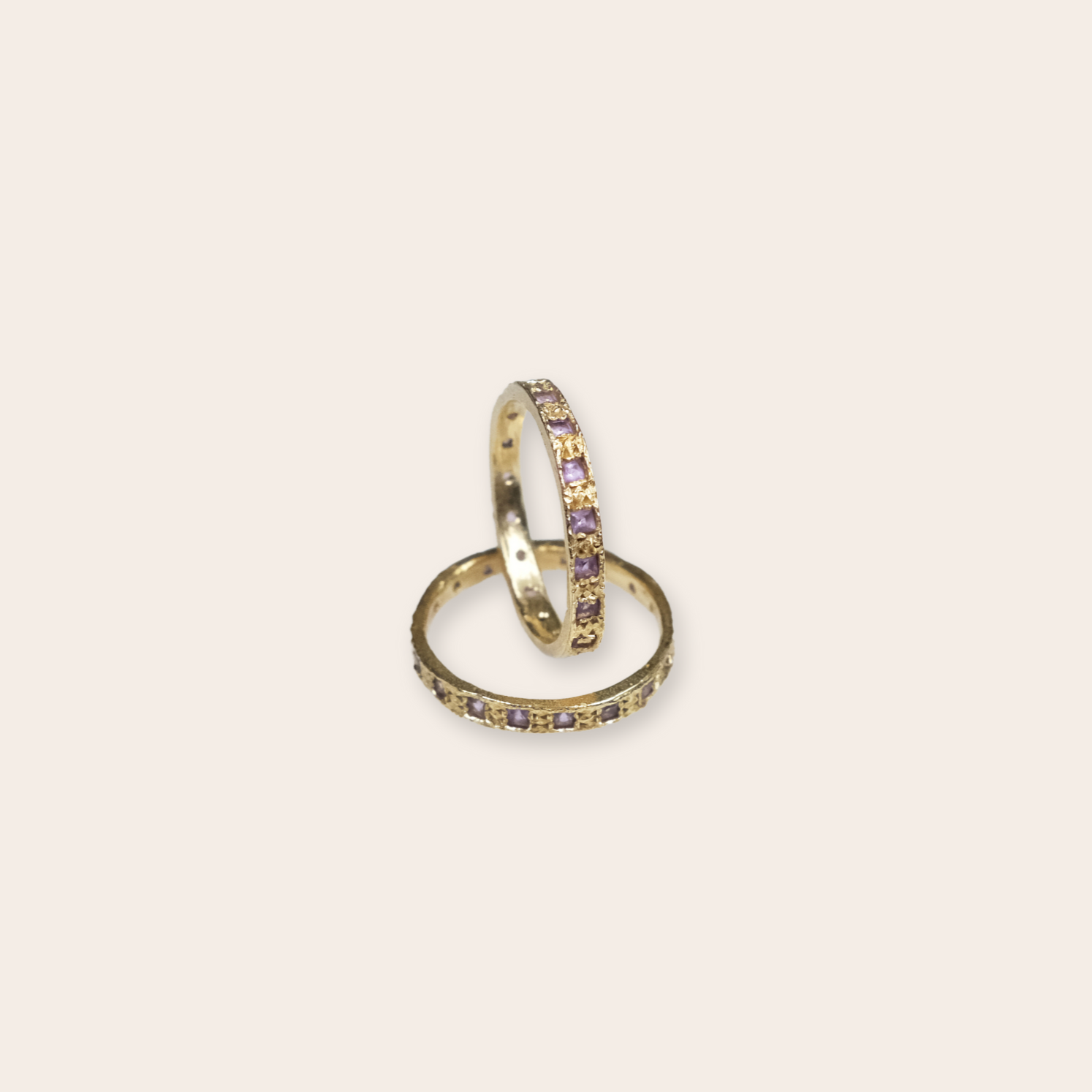 14K Yellow Gold with Amethyst