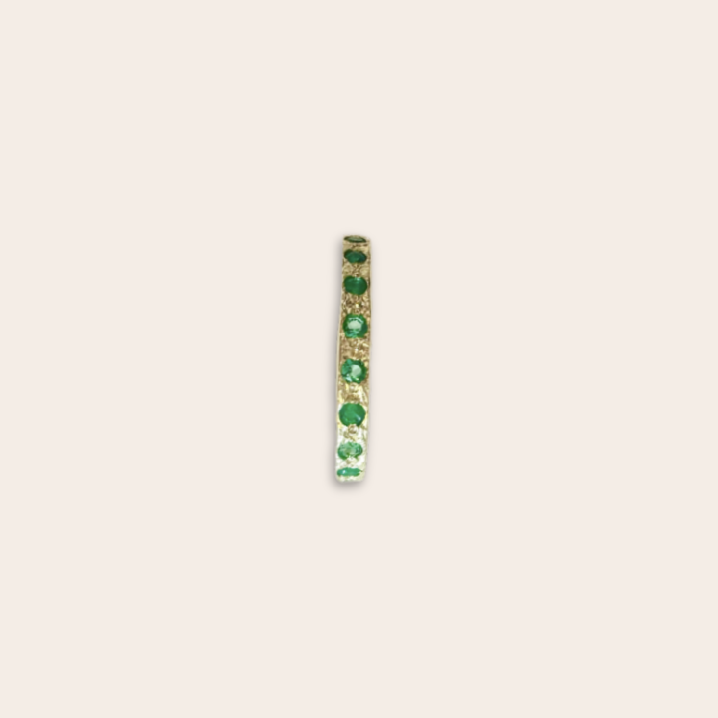 14K YG round w Emerald Stacker