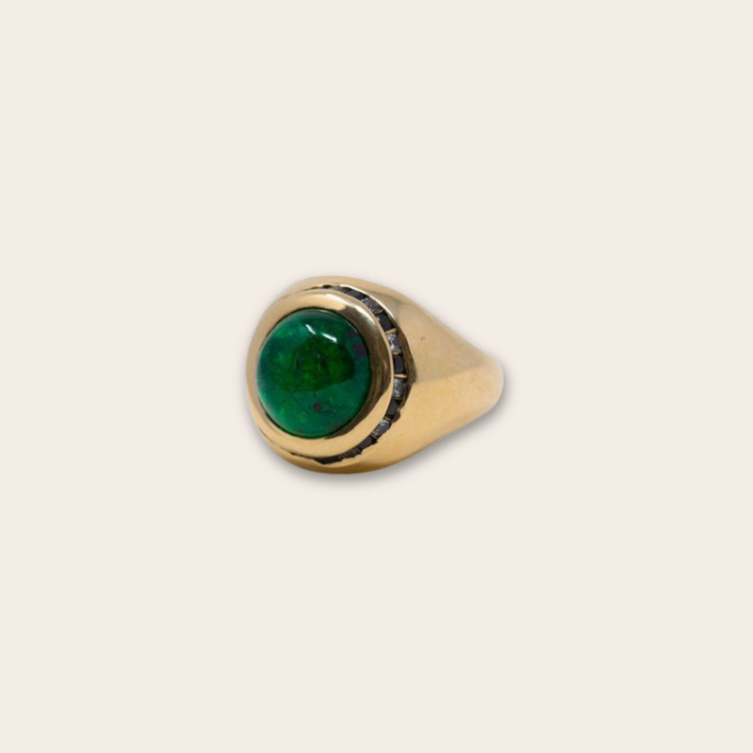 14K Yellow Gold Emerald with Sapphire and Diamond