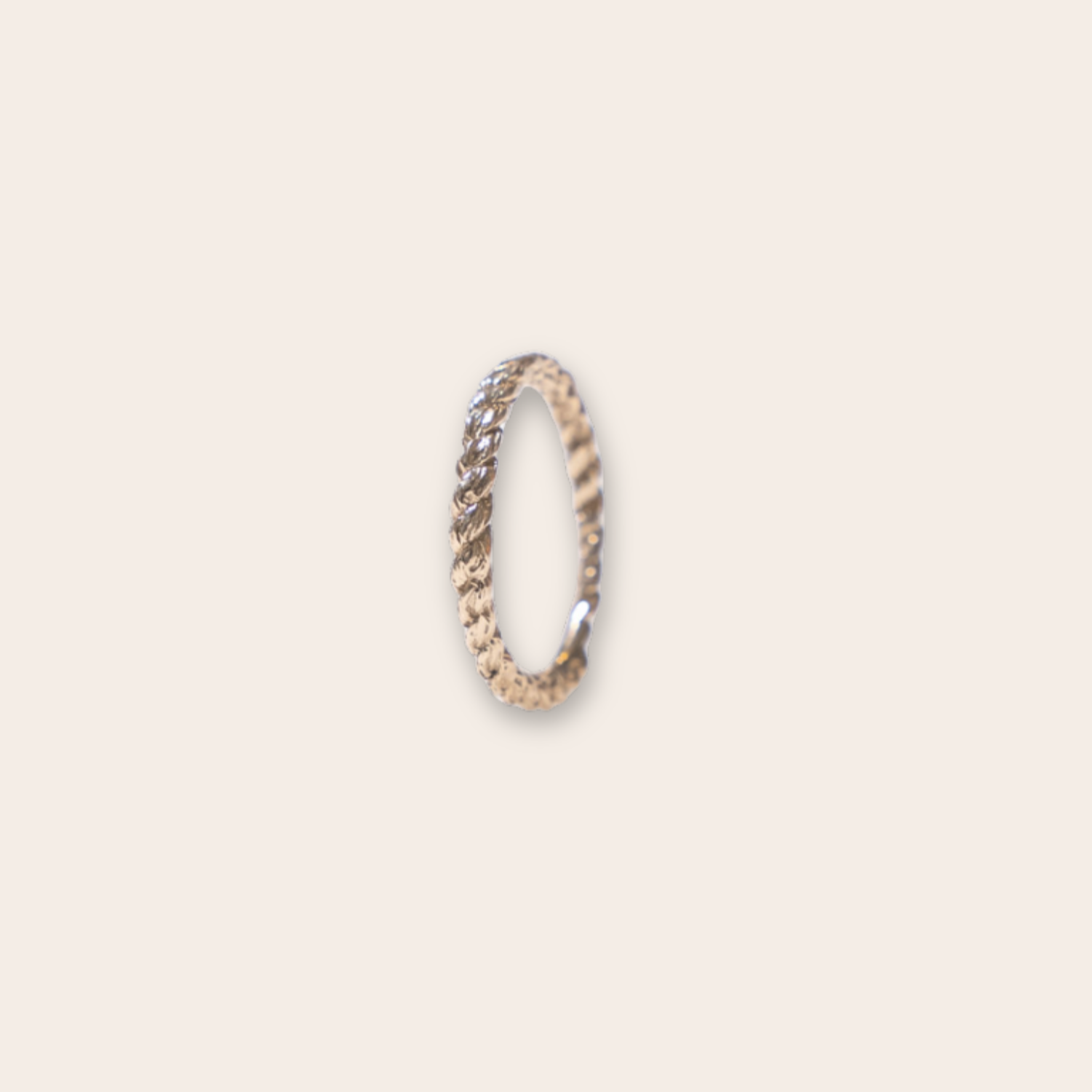 14k White Gold Rope Stacking Band