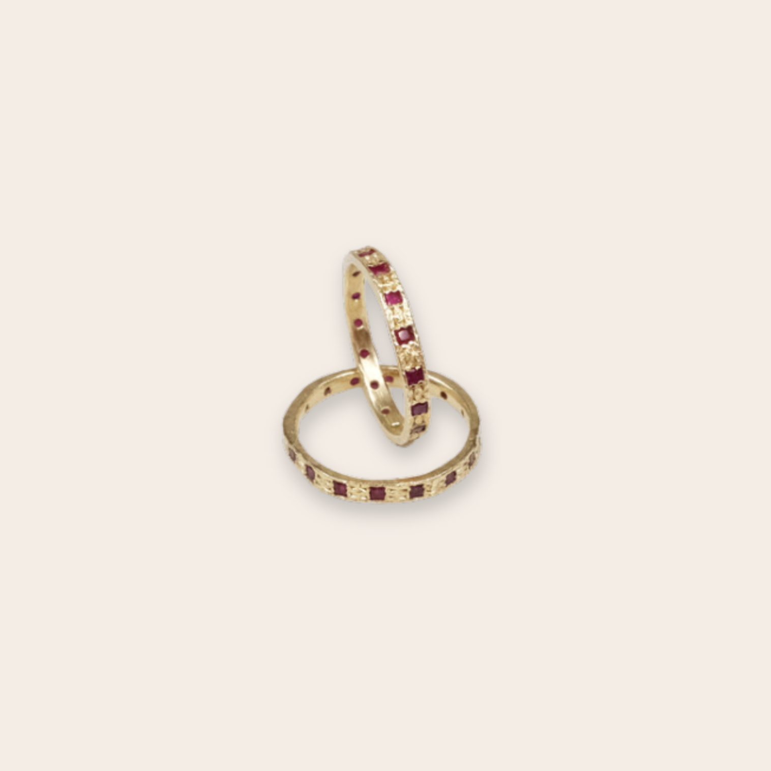 14k YG with square ruby
