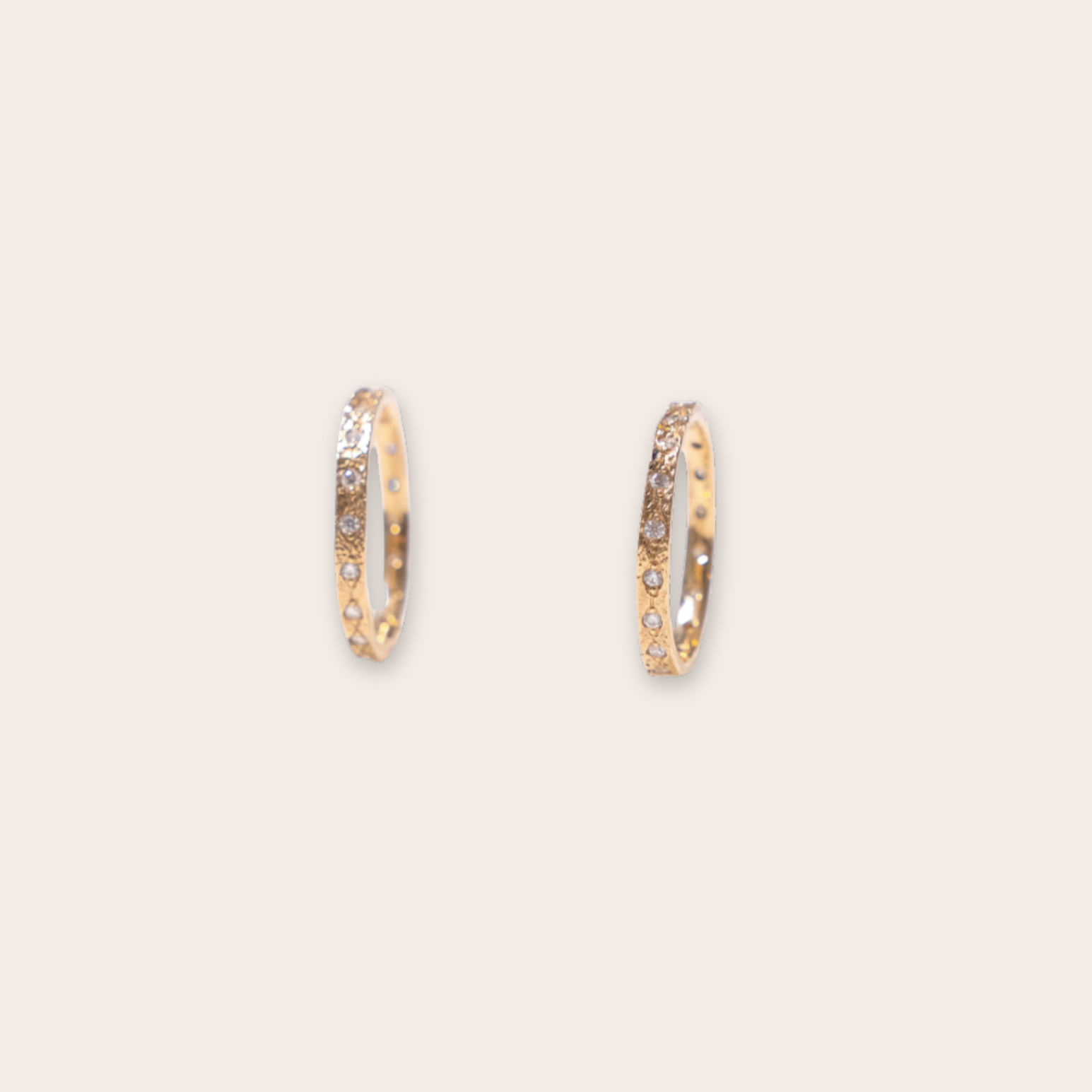14k yg stacker w diamond eternity band