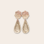 bronze flower drop earring