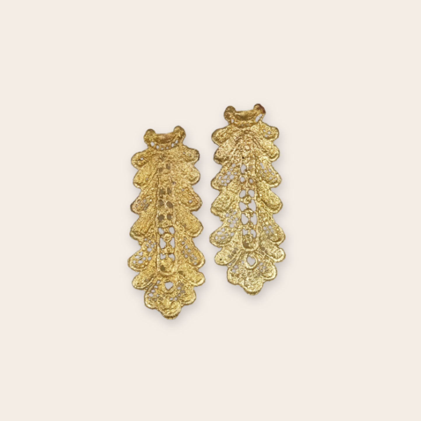 bronze long lace earring