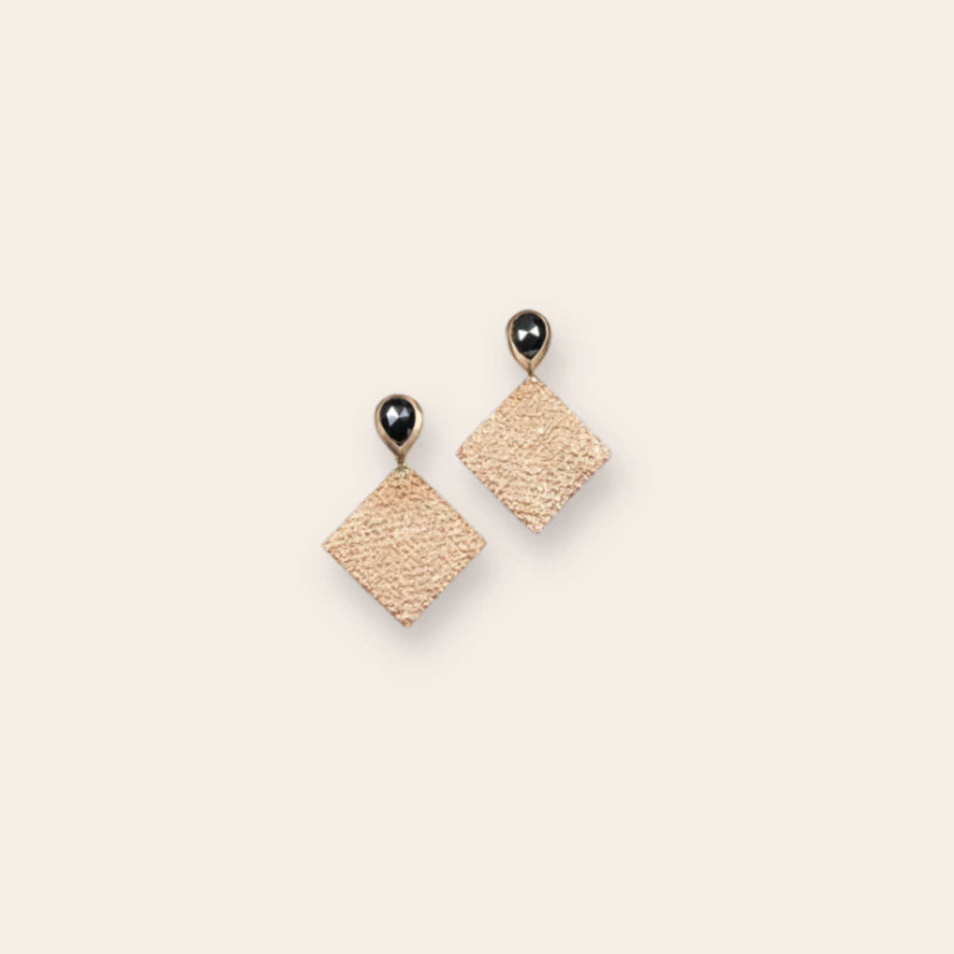14K Rose Gold and Black Diamond Drops