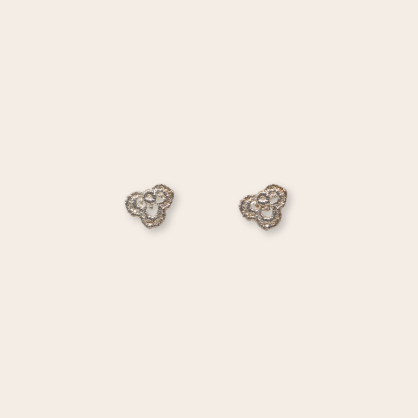 Silver Trifold Stud Earring