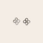 Silver Wide Clover Stud