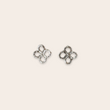 Silver Wide Clover Stud