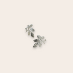 Silver Asymmetrical Leaf Stud