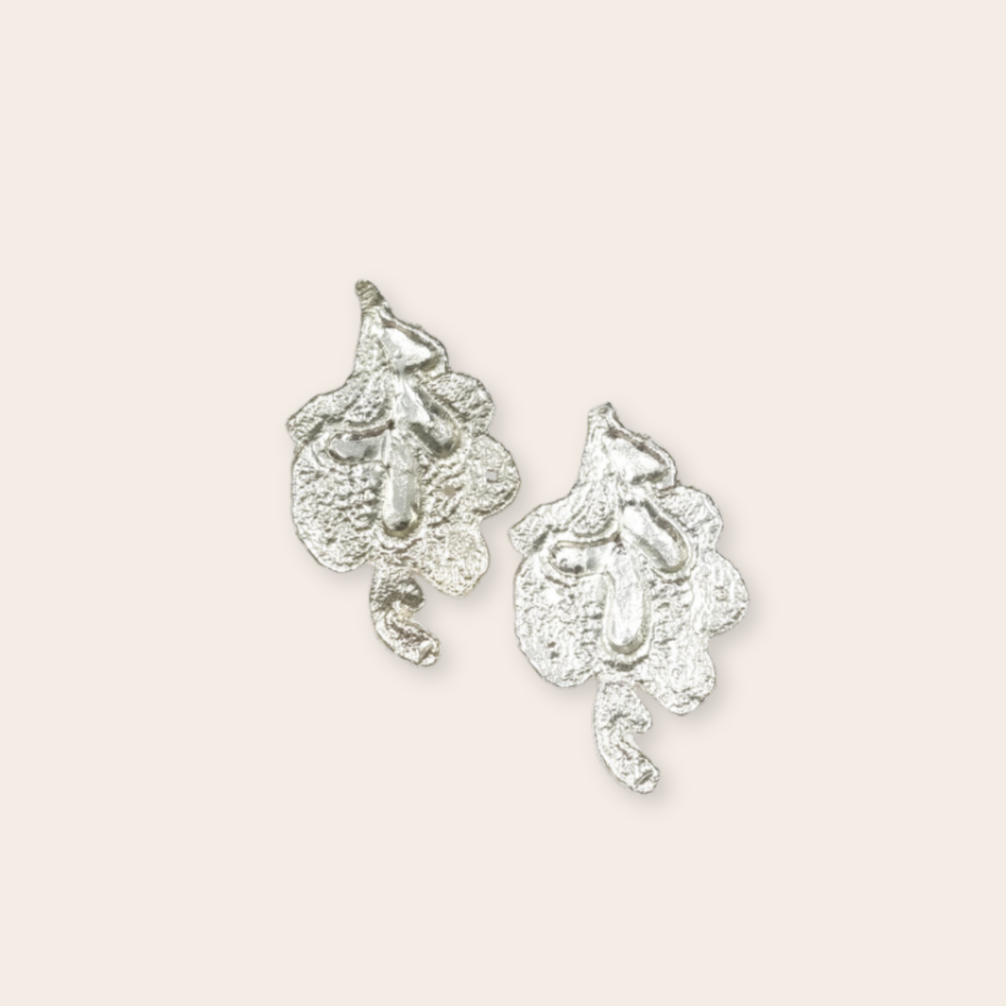 silver satin earring