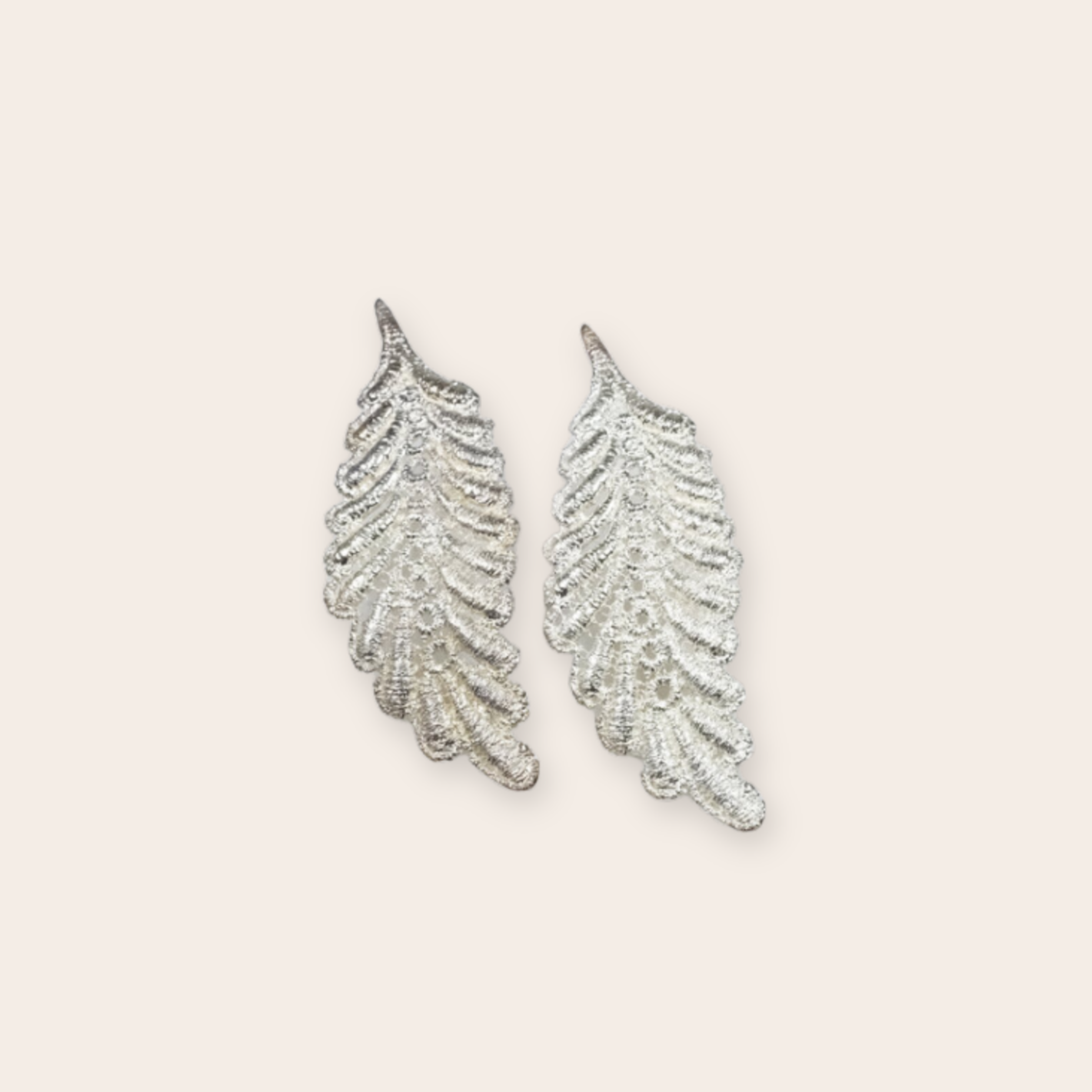 sliver long feather earring