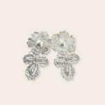 silver bloom and stem earring