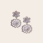 silver double flower drop