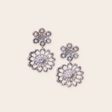 silver double flower drop