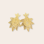 gold plate burst stud earring