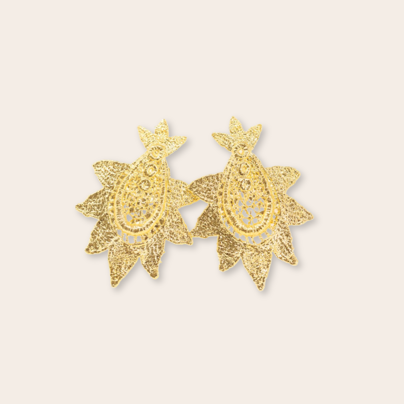 gold plate burst stud earring