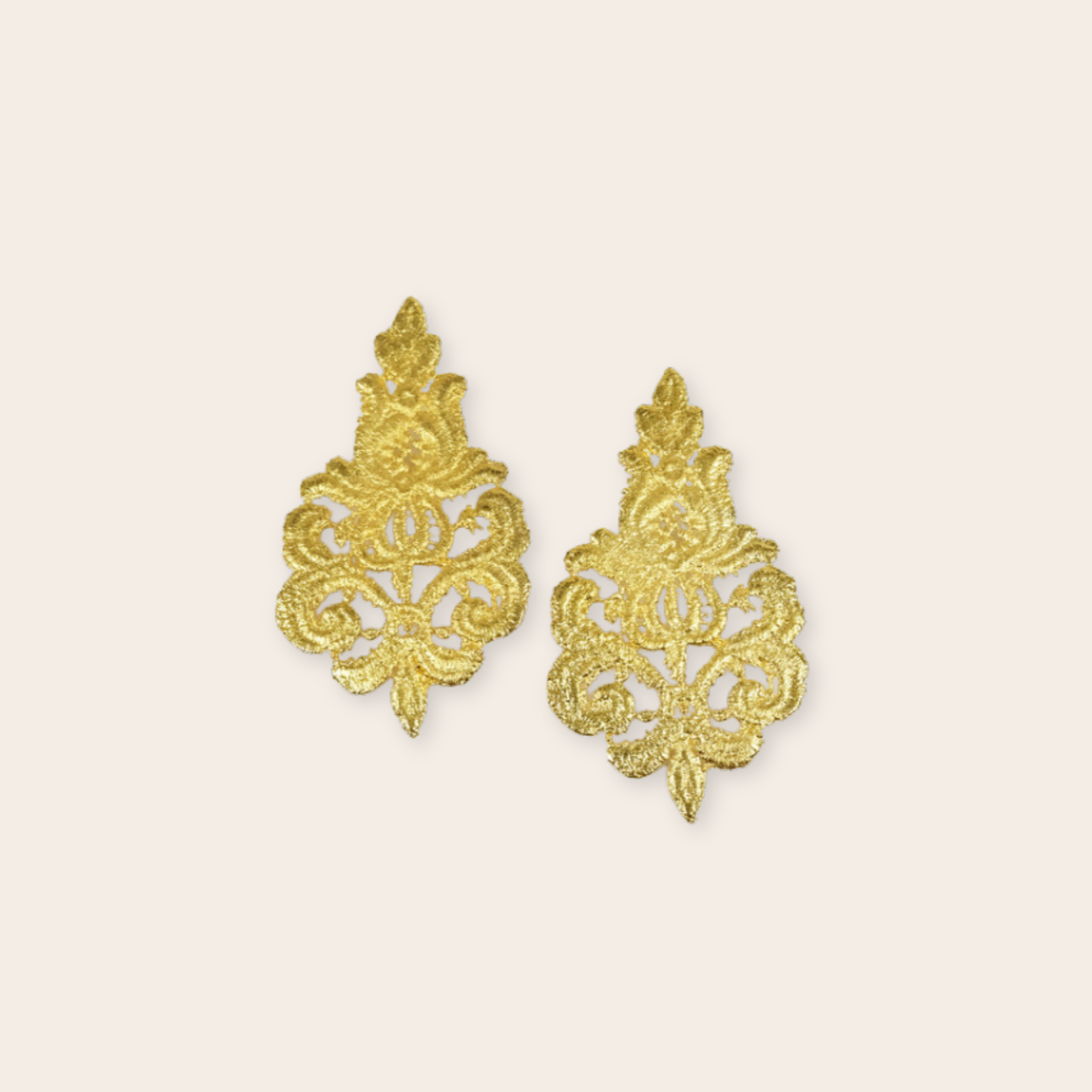 gold plate statement earrings