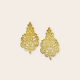 gold plate statement earrings