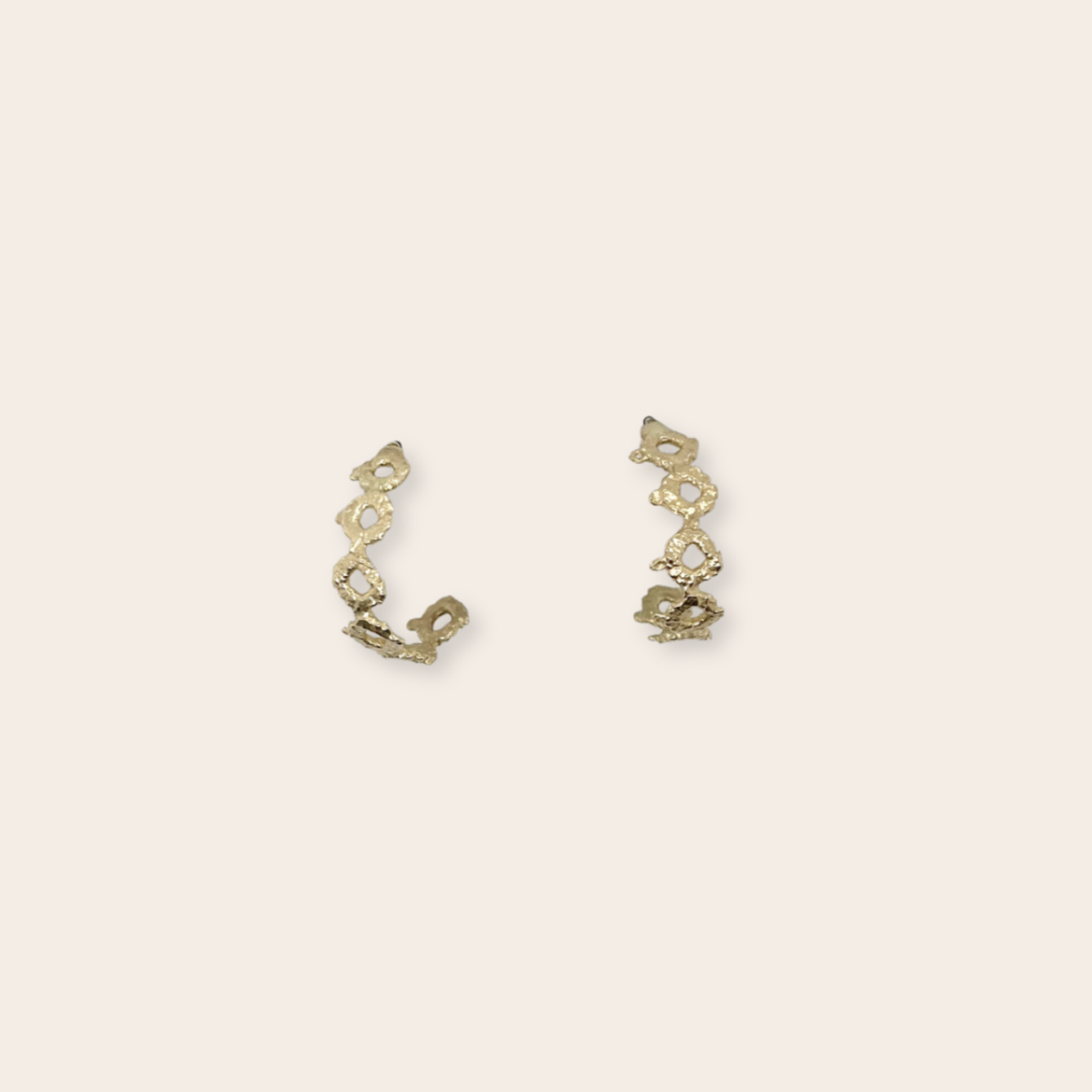 14k yellow gold dot hoop 