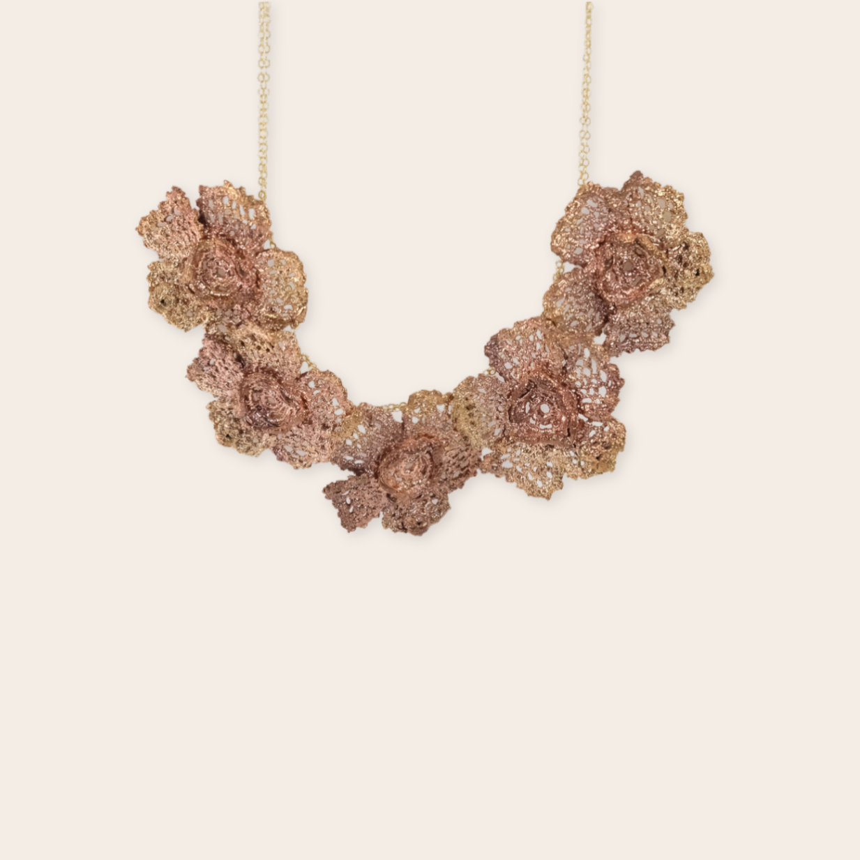 bronze flower necklace