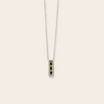 14K White Gold Horizontal Bar with Three Sapphires