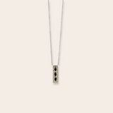 14K White Gold Horizontal Bar with Three Sapphires