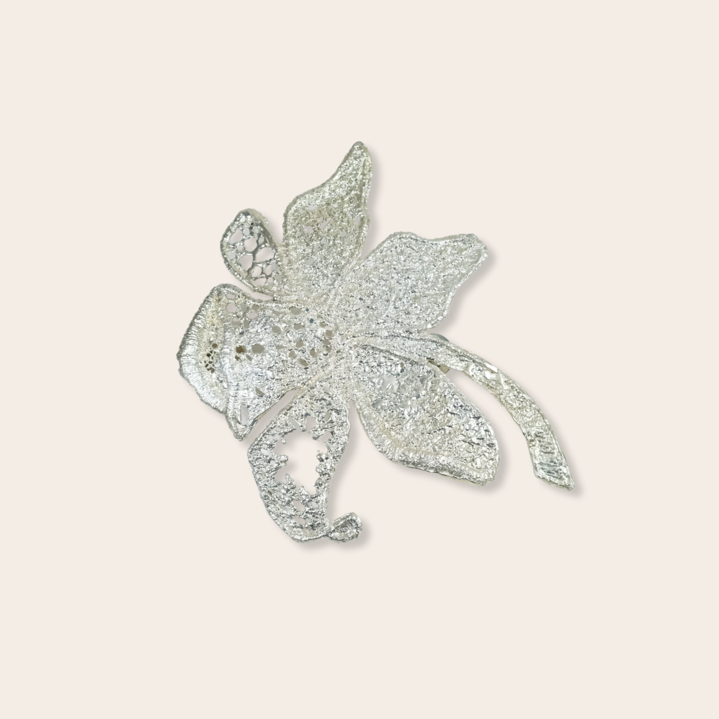 Silver Floral Brooch