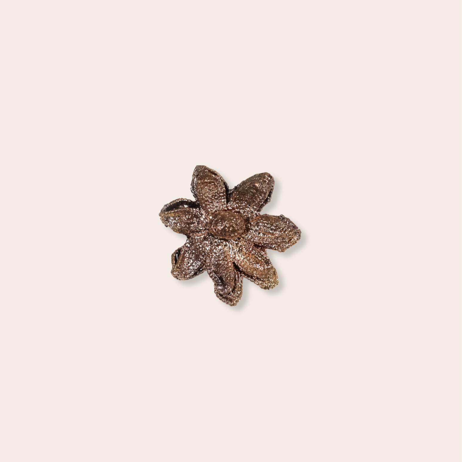 bronze poinsettia brooch