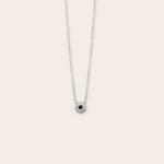 14K White Gold Circle with Sapphire