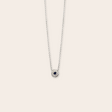 14K White Gold Circle with Sapphire