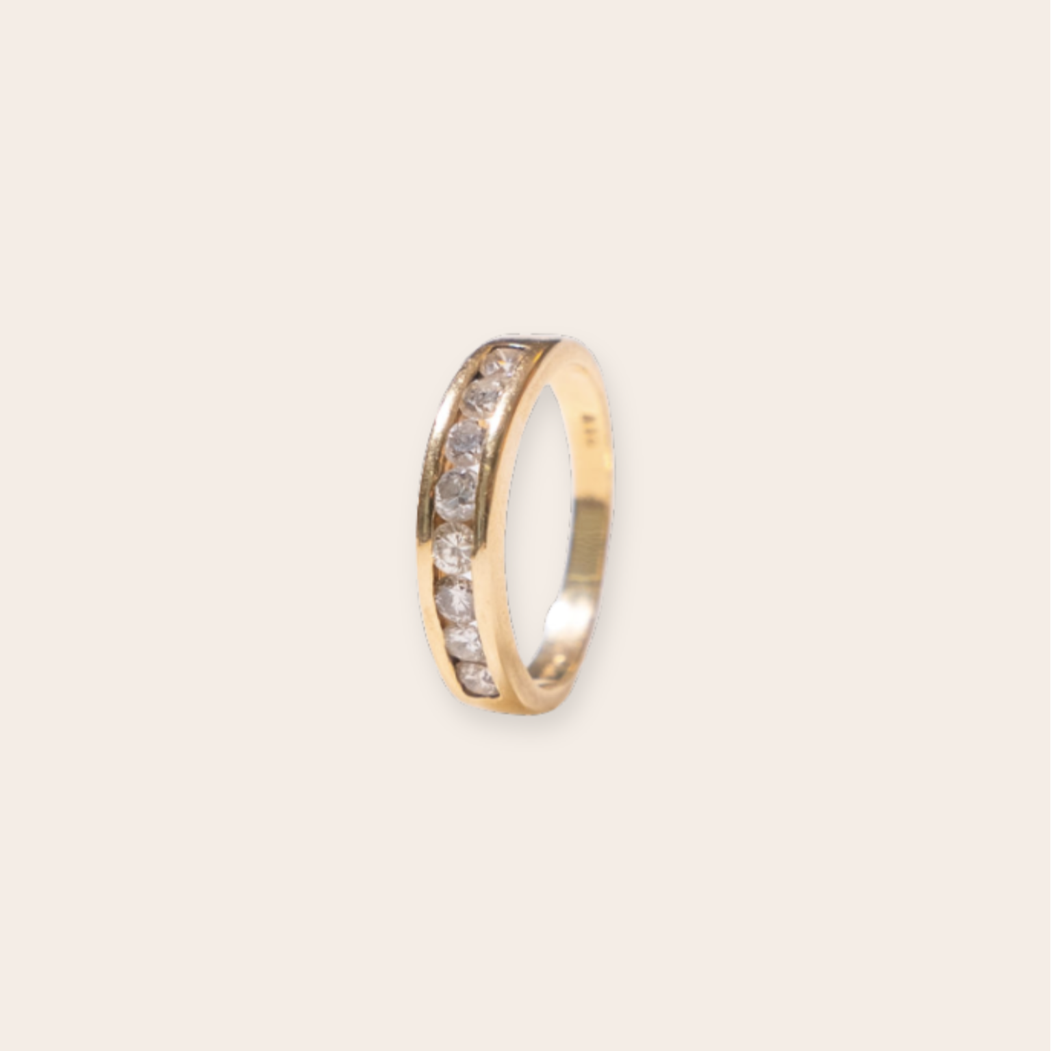 14k yellow gold diamond estate band