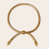 15k Yellow Gold Knotted Tassel Estate Necklace with Victorian Collar